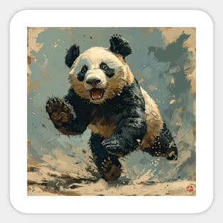 Cute Panda Runing Sticker